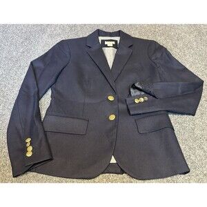 J.Crew The Original Schoolboy Blazer Women’s Sz 00 Navy Blue Gold Buttons A9256